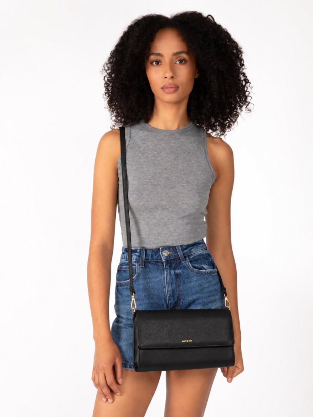 Matt & Nat I DREWLG Large Vegan Crossbody Bag, Black